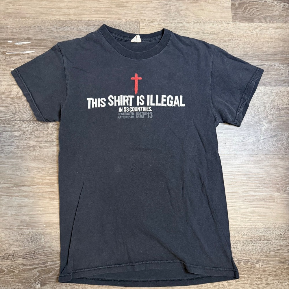 Voice of the Martyrs This Shirt Is Illegal Christian Romans 1:16 Black T-Shirt